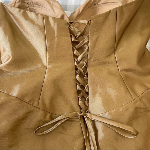 Anaïs Design gold strapless dress ballon pleated woven prom jewels corset 12 14 - Picture 10 of 16